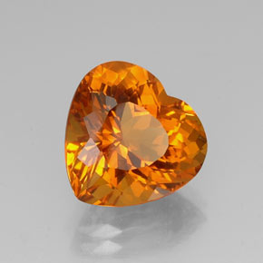 7.74 ct Orange Citrine Stone, Natural Citrine in Heart Facet Shape for Sale