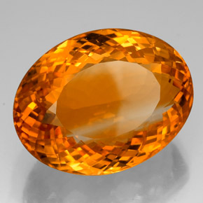 75.79 ct Orange Citrine Stone, Natural Citrine in Oval Facet Shape for Sale