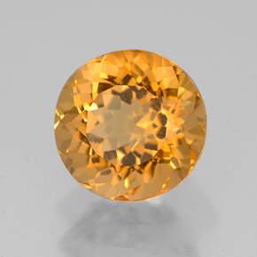 3.30 ct Yellow Citrine Stone, Natural Citrine in Round Facet Shape for Sale