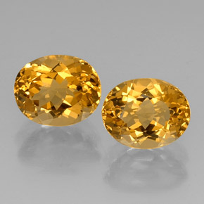 8.42 ct Yellow Citrine Gemstone, Citrine Gem in Oval Facet Shape for Sale.