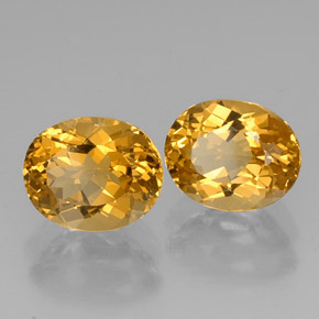 8.42 ct Yellow Citrine Stone, Natural Citrine in Oval Facet Shape for Sale