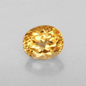 1.69 ct Yellow Citrine Gemstone, Citrine Gem in Oval Facet Shape for Sale.