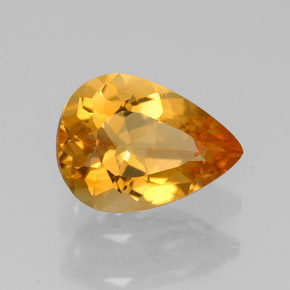1.51 ct Yellow Citrine Stone, Natural Citrine in Pear Facet Shape for Sale