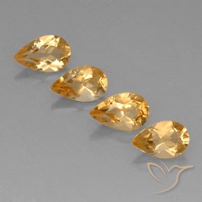 3.05ctw Natural Orange-Gold  Citrine, Pear Shape, VVS