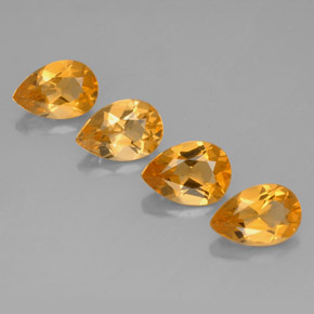 2.32 ct Yellow Citrine Gemstone, Citrine Gem in Pear Facet Shape for Sale.