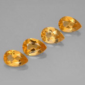 2.32 ct Yellow Citrine Stone, Natural Citrine in Pear Facet Shape for Sale