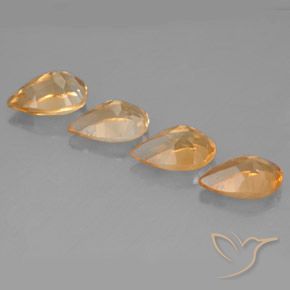 Citrine Gemstones in 8 x 5 mm (calibrated) Size for Sale, Citrine Stones in Medium Orange Color