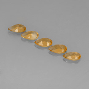 Citrine Gemstones in 7.8 x 5 mm Size for Sale, Citrine Stones in Yellow Golden Color