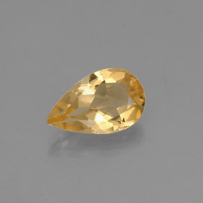 0.67 ct Yellow Citrine Gemstone, Citrine Gem in Pear Facet Shape for Sale.
