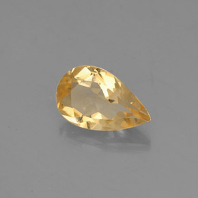 0.67 ct Yellow Citrine Stone, Natural Citrine in Pear Facet Shape for Sale