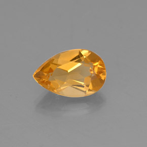 0.78 ct Yellow Citrine Gemstone, Citrine Gem in Pear Facet Shape for Sale.