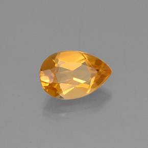 0.78 ct Yellow Citrine Stone, Natural Citrine in Pear Facet Shape for Sale