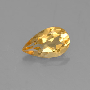 0.76 ct Yellow Citrine Gemstone, Citrine Gem in Pear Facet Shape for Sale.