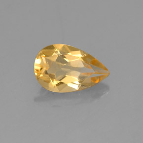 0.76 ct Yellow Citrine Stone, Natural Citrine in Pear Facet Shape for Sale