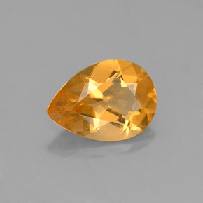 0.88 ct Yellow Citrine Gemstone, Citrine Gem in Pear Facet Shape for Sale.