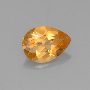 0.88 ct Yellow Citrine Stone, Natural Citrine in Pear Facet Shape for Sale