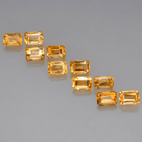 6.94 ct Gold Citrine Gemstone, Citrine Gem in Octagon Facet Shape for Sale.