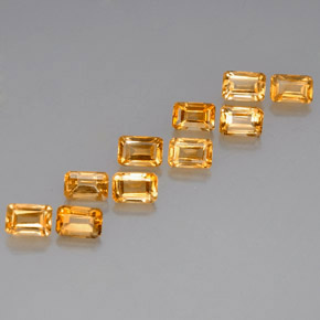 6.94 ct Gold Citrine Stone, Natural Citrine in Octagon Facet Shape for Sale