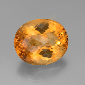 60.77 ct Gold Citrine Stone, Natural Citrine in Oval Checkerboard Shape for Sale