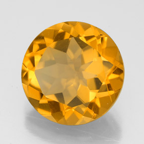 5.25 ct Yellow Citrine Stone, Natural Citrine in Round Facet Shape for Sale