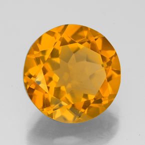 4.40 ct Yellow Citrine Stone, Natural Citrine in Round Facet Shape for Sale
