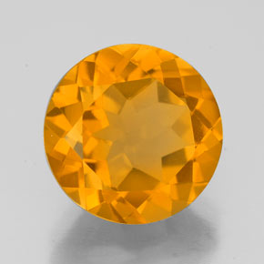 4.60 ct Gold Citrine Stone, Natural Citrine in Round Facet Shape for Sale