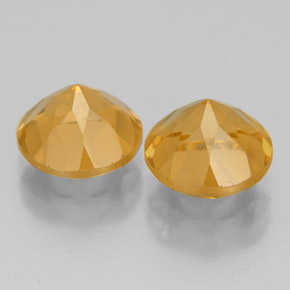 Citrine Gemstone in 8 mm (calibrated) Size for Sale, Citrine Stone in Yellow Golden Color