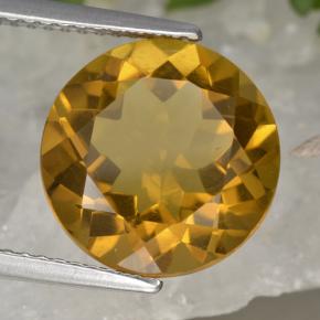 5.87 ct Golden Citrine Stone, Natural Citrine in Round Facet Shape for Sale
