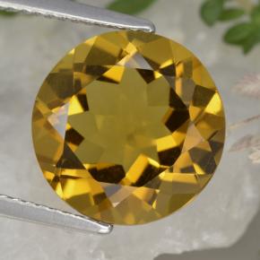 Medium Gold Цитрин Камень - 5.8ct Круглая Фасетная Огранка (ID: 329955)