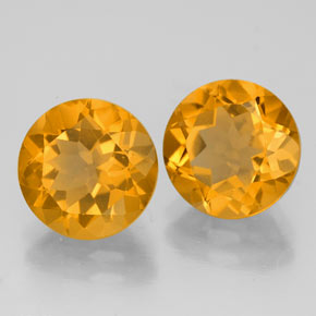 4.89 ct Yellow Citrine Stone, Natural Citrine in Round Facet Shape for Sale