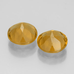 Citrine Gemstone in 8 mm (calibrated) Size for Sale, Citrine Stone in Yellow Golden Color