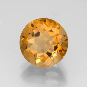 2.36 ct Yellow Citrine Stone, Natural Citrine in Round Facet Shape for Sale