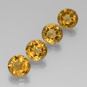 6.81 ct Yellow Citrine Stone, Natural Citrine in Round Facet Shape for Sale