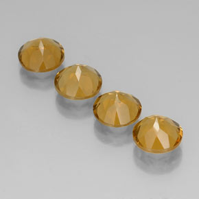Citrine Gemstone in 8 mm (calibrated) Size for Sale, Citrine Stone in Yellow Golden Color