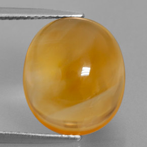 8.07 ct Yellow Citrine Gemstone, Citrine Gem in Oval Cabochon Shape for Sale.