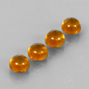 4.27 ct Yellow Citrine Stone, Natural Citrine in Round Cabochon Shape for Sale