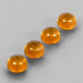 4.23 ct Orange Citrine Stone, Natural Citrine in Round Cabochon Shape for Sale