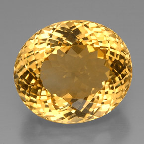 57.19 ct Yellow Citrine Gemstone, Citrine Gem in Oval Portuguese-Cut Shape for Sale.