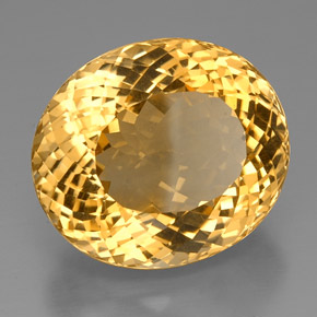 57.19 ct Yellow Citrine Stone, Natural Citrine in Oval Portuguese-Cut Shape for Sale