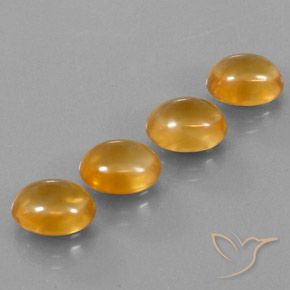 11.46 ctw Golden Citrine Stones, Natural Citrine in Oval Cabochon Shape for Sale