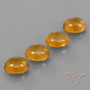 11.47 ctw Golden Citrine Stones, Natural Citrine in Oval Cabochon Shape for Sale