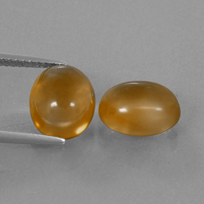 Deep Orange-Gold Citrine Gem - 2.9ct Oval Cabochon (ID: 331779)