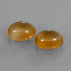 5.85 ctw Golden Citrine Stones, Natural Citrine in Oval Cabochon Shape for Sale