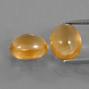 5.94 ct Orange Citrine Gemstone, Citrine Gem in Oval Cabochon Shape for Sale.