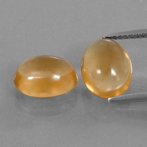 5.20 ct Orange Citrine Gemstone, Citrine Gem in Oval Cabochon Shape for Sale.