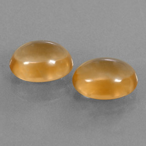 5.20 ct Orange Citrine Stone, Natural Citrine in Oval Cabochon Shape for Sale
