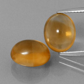 Deep Orange-Gold Citrine Gem - 3ct Oval Cabochon (ID: 331803)