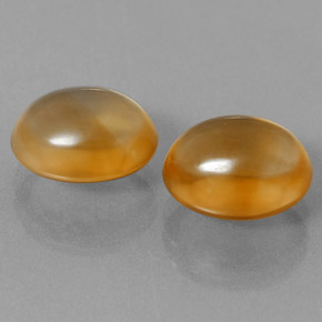 6.40 ctw Golden Citrine Stones, Natural Citrine in Oval Cabochon Shape for Sale