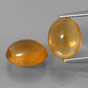 5.91 ct Orange Citrine Gemstone, Citrine Gem in Oval Cabochon Shape for Sale.