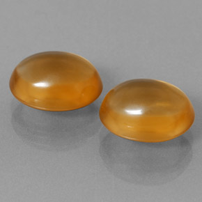 5.91 ct Orange Citrine Stone, Natural Citrine in Oval Cabochon Shape for Sale
